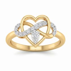 Infinite Heart Pear Diamond Ring-hover