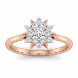 Starburst Cluster Diamond Rose Ring-hover