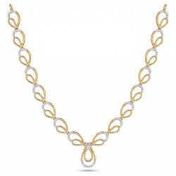 Celestial Teardrop Gold Diamond Necklace-hover