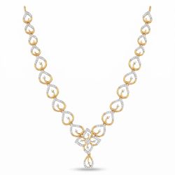 Heart Loop Diamond Gold Necklace-hover