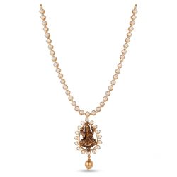 Divine Goddess Lakshmi Pendant Diamond Necklace-hover