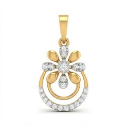 Concentric Floral Diamond Pendant-hover