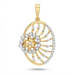 Sunlight Floral Medallion Diamond Pendant-hover