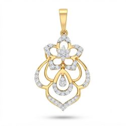 Florid Teardrop Diamond Pendant-hover