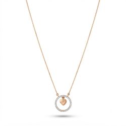 Floating Heart Rose Diamond Pendant-hover