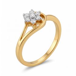 Stylish Swirling Floral Cluster Diamond Ring-hover