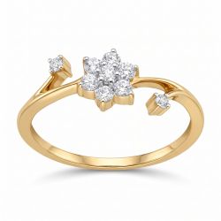 Elegant Floral Cluster Diamond Ring-hover