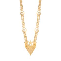 Florished Gold Double Chain Star Malai-hover
