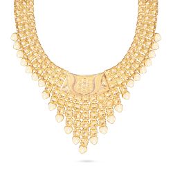 Festive Gold Scalloped Necklace-hover