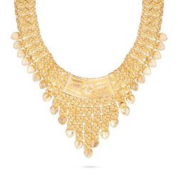 Traditional Artisan Gold Bib Necklace-hover