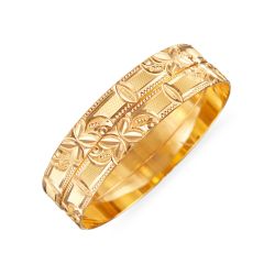 Contemporary Textured Gold Bangle-hover