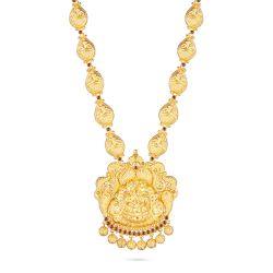 Divine Lakshmi Temple with Paisley Motifs Necklace-hover