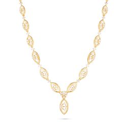 Contemporary Oval Gold Necklace-hover