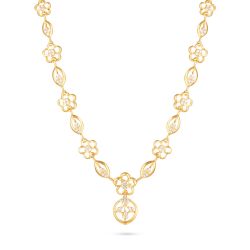 Contemporary Oval Floral Necklace-hover