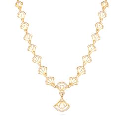 Elegant Geometric Link Gold Necklace-hover