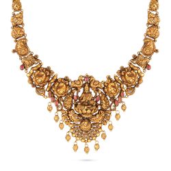Fancy Antique Lakshmi Chained Necklace-hover