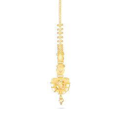 Gold Bridal Nethichudi with Drops-hover