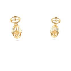 Hexagon Floral Drop Earring-hover