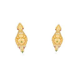 Impressive Gold Flower Drop Earring-hover