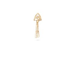 Triangle Floral Motif Chain Casting Drop Earring-hover