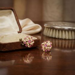 Floral Pearl Stone Stud-hover