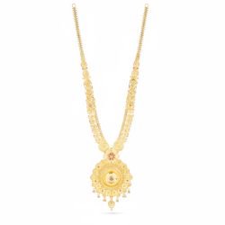Floral Gemstone Round Pendant Malai-hover