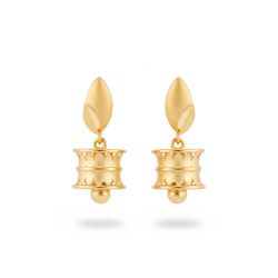 Matte Gold Cylinder  Earrings-hover