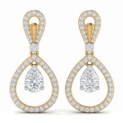 Eternal Pear Casting Gold Drop Earrings-hover
