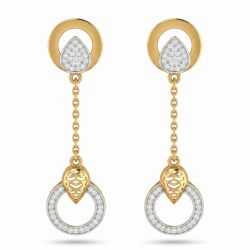 Ornate Lattice Casting Gold Drop Earrings-hover
