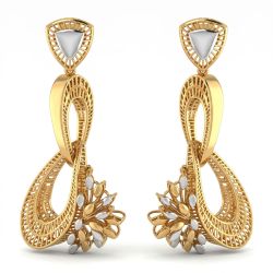 Modern Bouquet Gold Drop Earrings-hover