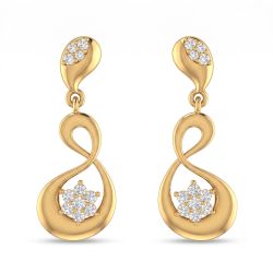 Infinity Floral Gold Drop Earrings-hover