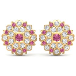 Prism Bloom Stud Gold Earrings-hover