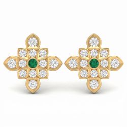 Sovereign Stones Cluster Gold Stud Earrings-hover