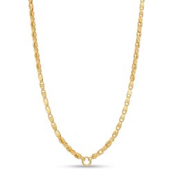 Contemporary Leaf Textured Gold Chain-hover