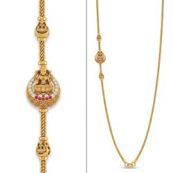 Antique Laksmi Mugappu Gold Chain-hover