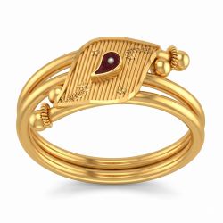 Modern Paisley Ladies Gold Ring-hover