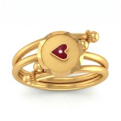 Fancy Minimalist Heart Gold Ring-hover