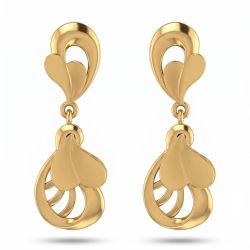 Minimalist Petal Swirl Dangle Gold Drops-hover