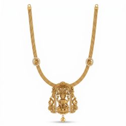 Royal Mayura Lakshmi Temple Gold Rope Necklace-hover