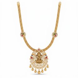 Sacred Lakshmi Gold Stones Necklace-hover
