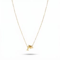 Minimalist Dolphin Motif Casting Gold Chain-hover