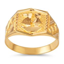 Sailboat Motif Gold Ring-hover