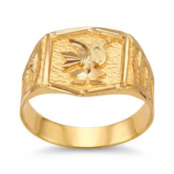 Radiant Avian Motif Gold Ring-hover