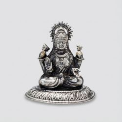 Goddess Hollow Lakshmi Silver Idol-hover