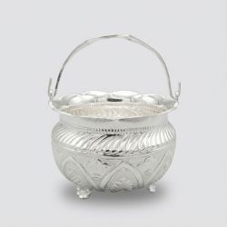 Traditional Floral Nagas Silver Basket-hover