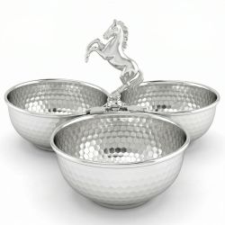 Luxury  Silver Plated Horse Knob Bowl-hover