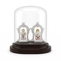 Lord Lakshmi Ganesh Silver Idol-hover