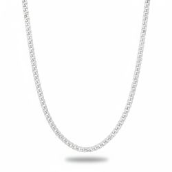 Classic Unisex Silver Curb Link Chain-hover