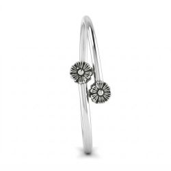 Antique Silver Adjustable Bangle-hover