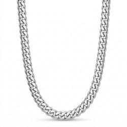 Silver Flat Curb Chain-hover